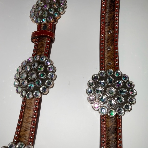 SSM Leather & Rhinestone Belt Size L - Picture 11 of 16